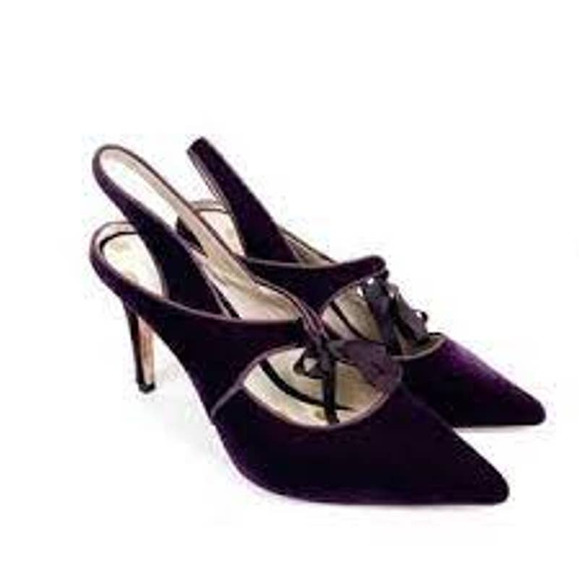Boden Purple Slingback Heels - Picture 1 of 11